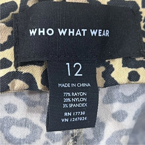 Who What Wear. Womens Leopard Print High Rise Pull on stretch pants Size 12 - Picture 2 of 8